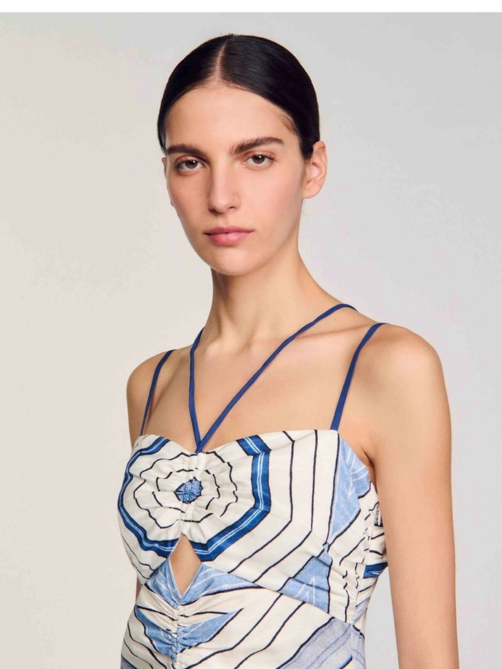 Sandro x Louise Bourgeois Spiral-Motif Maxi Dress   Size 42  = US 10 - Picture 3 of 8